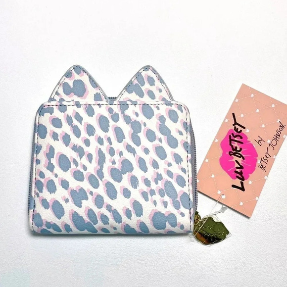 Betsey Johnson Leopard Print Kitty Cat Bag Wallet NWT - Picture 7 of 11